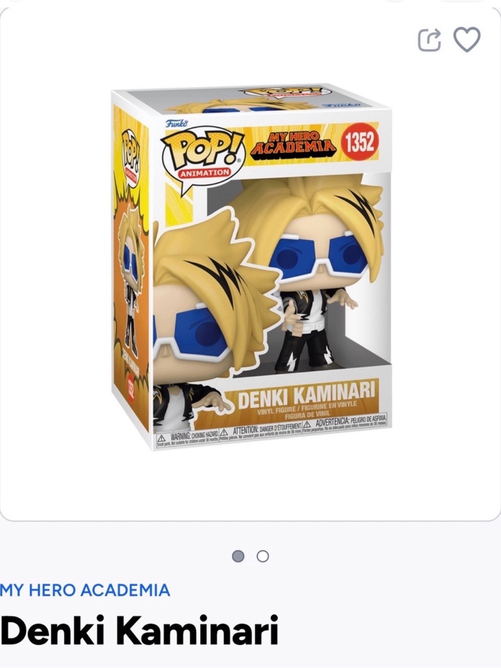 Funko Pop! Animation Denki Kaminari Vinyl Figure - 1352